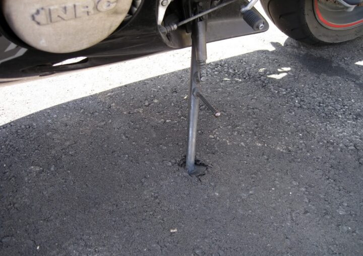 motorcycle kickstand support