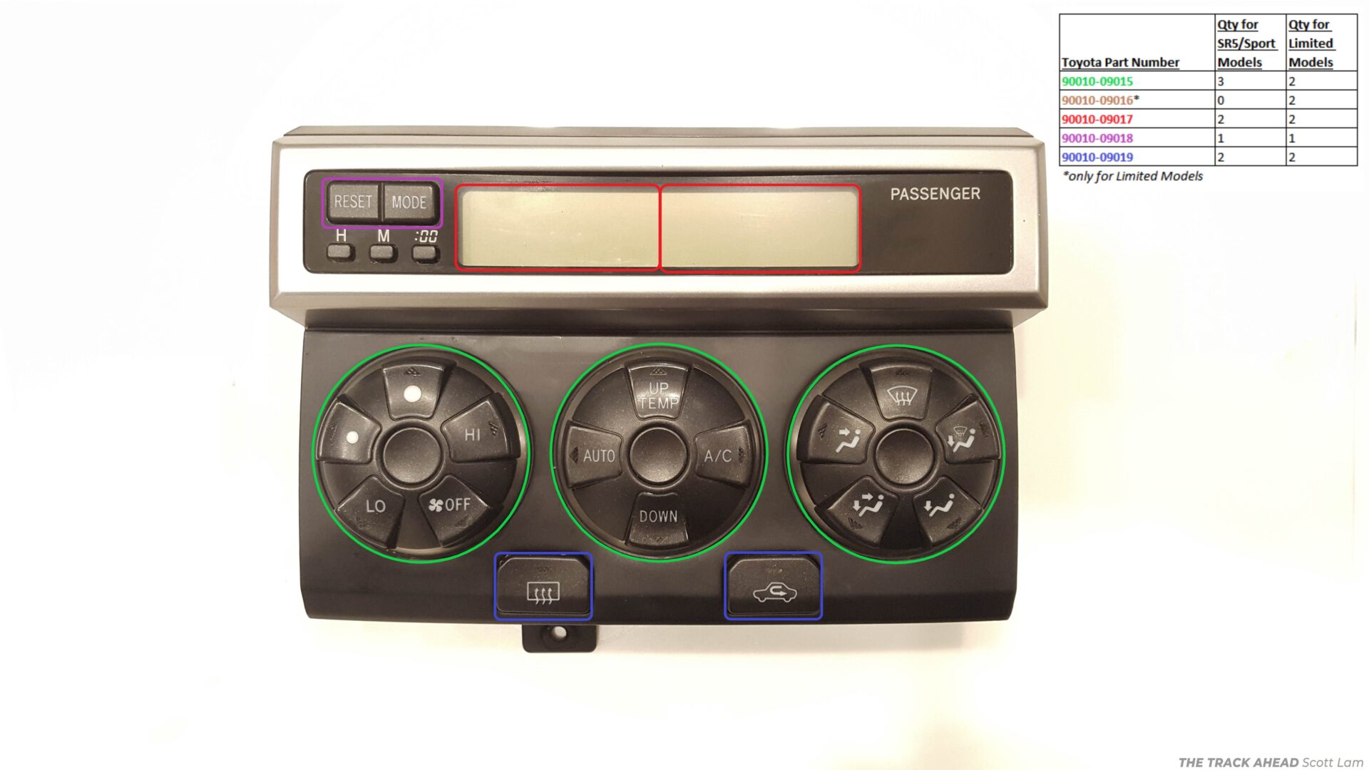 4runner 4th gen climate control lights part numbers